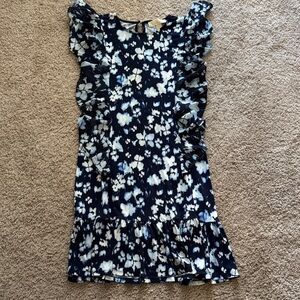 Michael Kors Navy and White Floral Dress